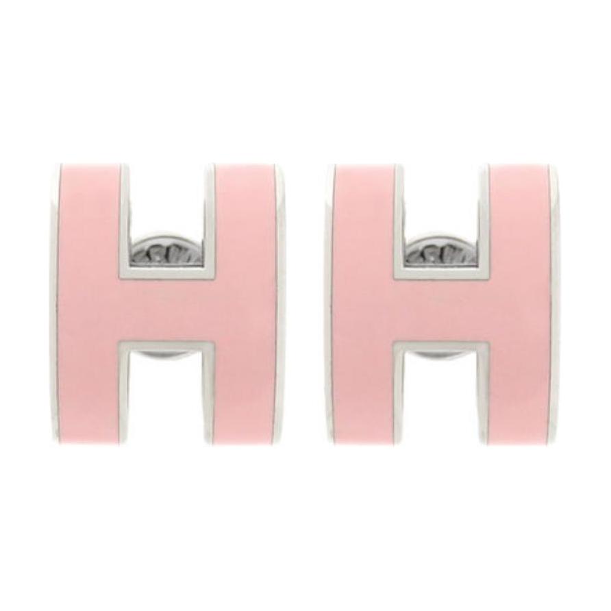 Женские-серьги Hermes POP H (розовые)