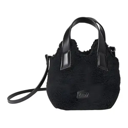 Skechers Fabric Handbag, Shoulder Bag, Crossbody Bag Regular Unisex Carbon Black