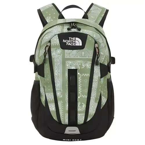 The north face, capacious regenerated black green backpack for men and women, Korean style, polyester, for beloved