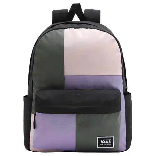 Vans Polyester Backpack Regular Unisex Black Patchwork