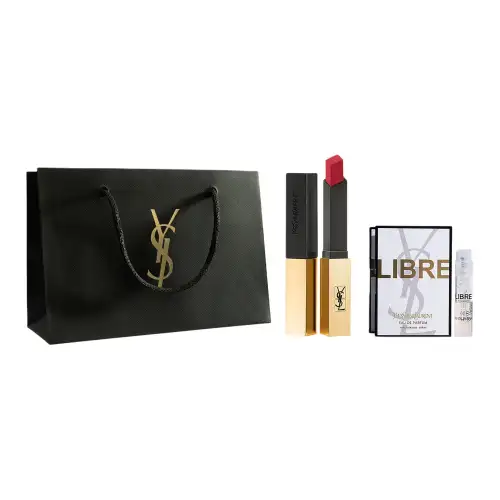 YSL, fashionable bar, set, matte lipstick, perfume for professional use, long-term effect