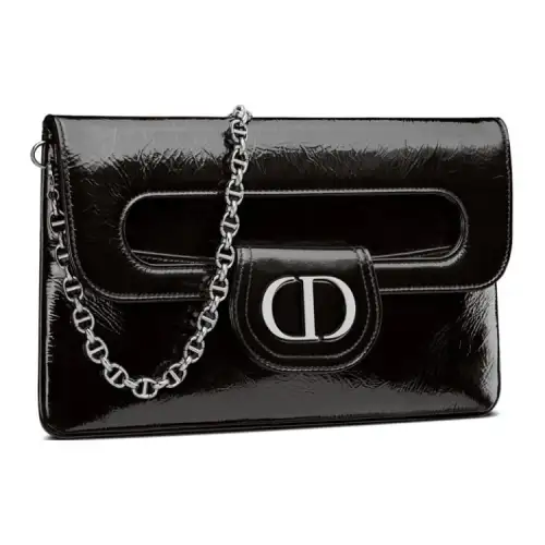 DIOR Sheepskin Crossbody Clutch, Shoulder Bag Medium Women's Black