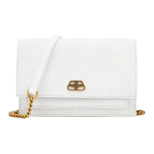 Balenciaga Cow Leather Shoulder Bag Women's White
