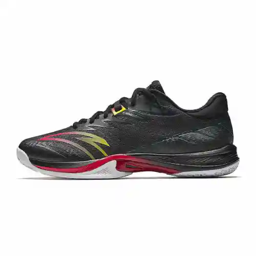 Anta Comfortable And Trendy Slip Resistant Abrasion Resistant Coverage Low top Badminton Shoes Unisex Black Red Yellow