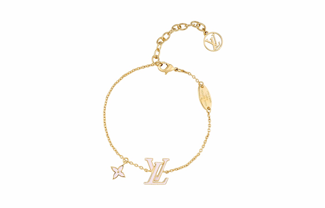 Женское браслет Louis Vuitton ICONIC ENAMEL LV (золотой)