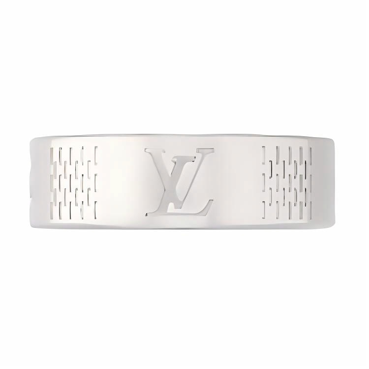 Кольцо Louis Vuitton Damier (серебристое)
