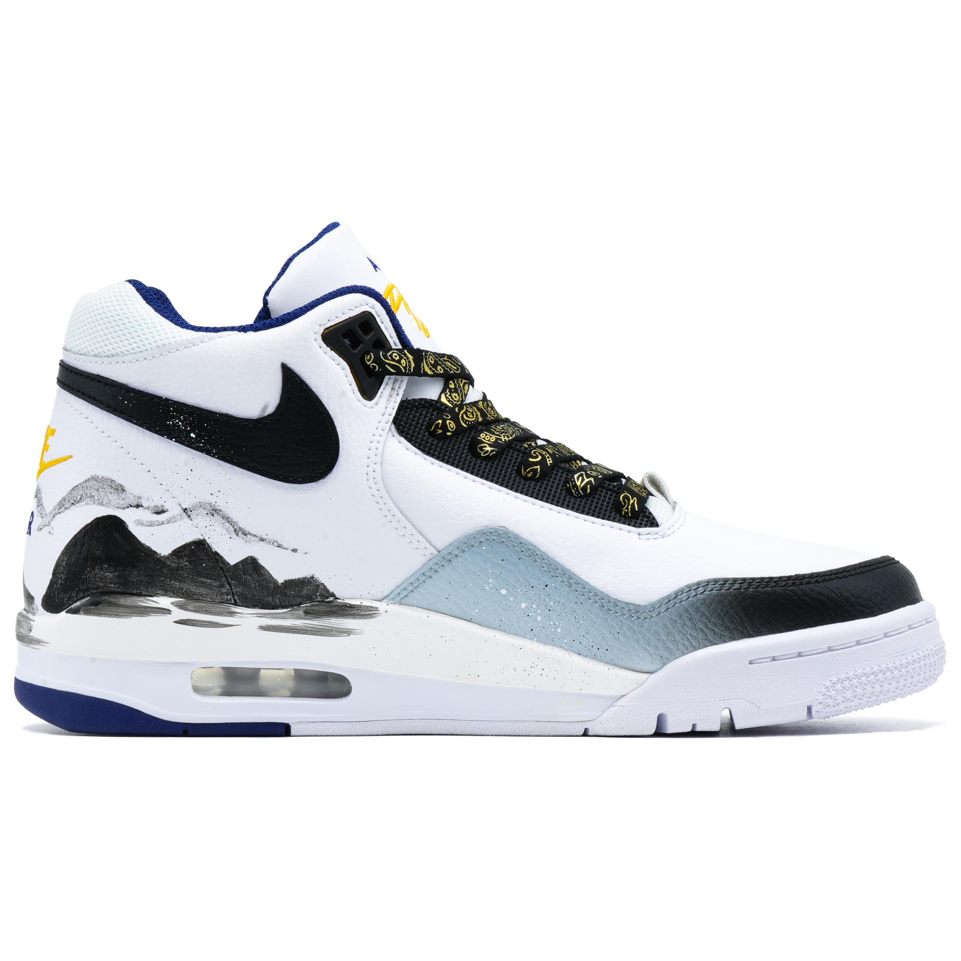 Nike Flight Legacy Slip Resistant Abrasion Resistant High top Vintage Basketball Shoes Men’s Black White