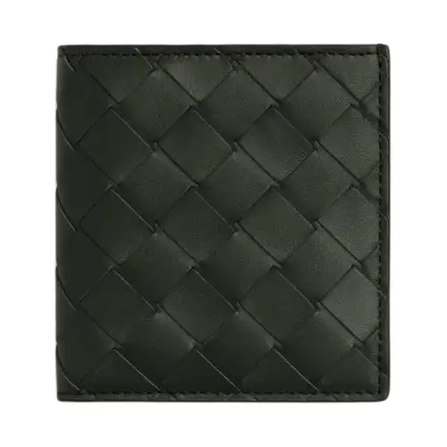 Bottega Veneta Intrecciato Calfskin Wallet Men's Dark Green