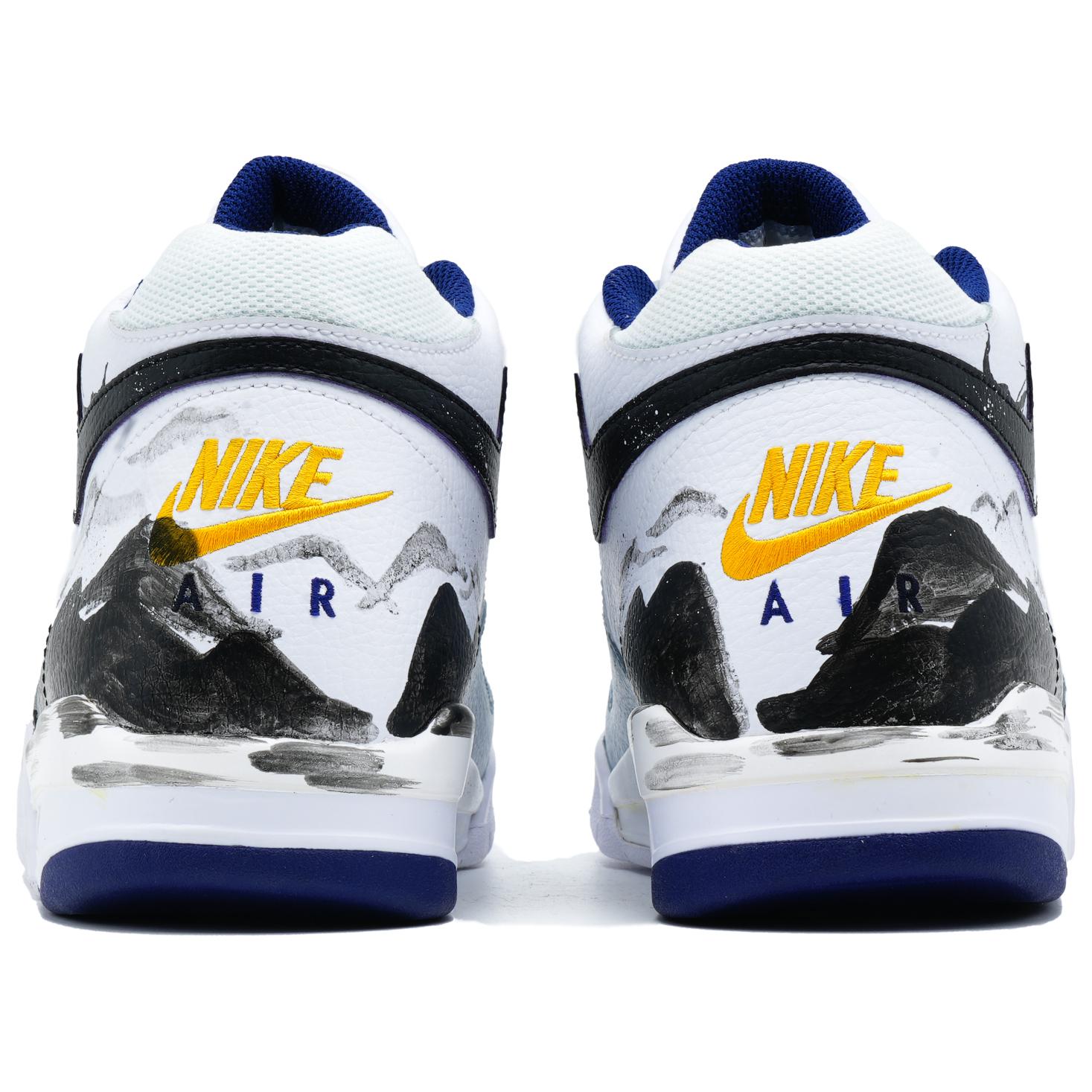 Nike Flight Legacy Slip Resistant Abrasion Resistant High top Vintage Basketball Shoes Men’s Black White