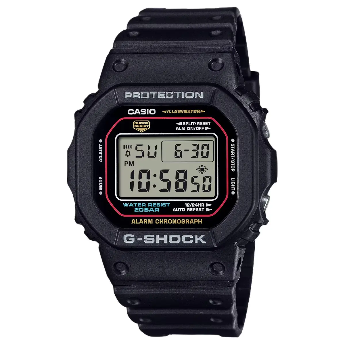CASIO Digital Square Dial Small Block Quartz Movement Resin Strap Watch Unisex Gray Dial