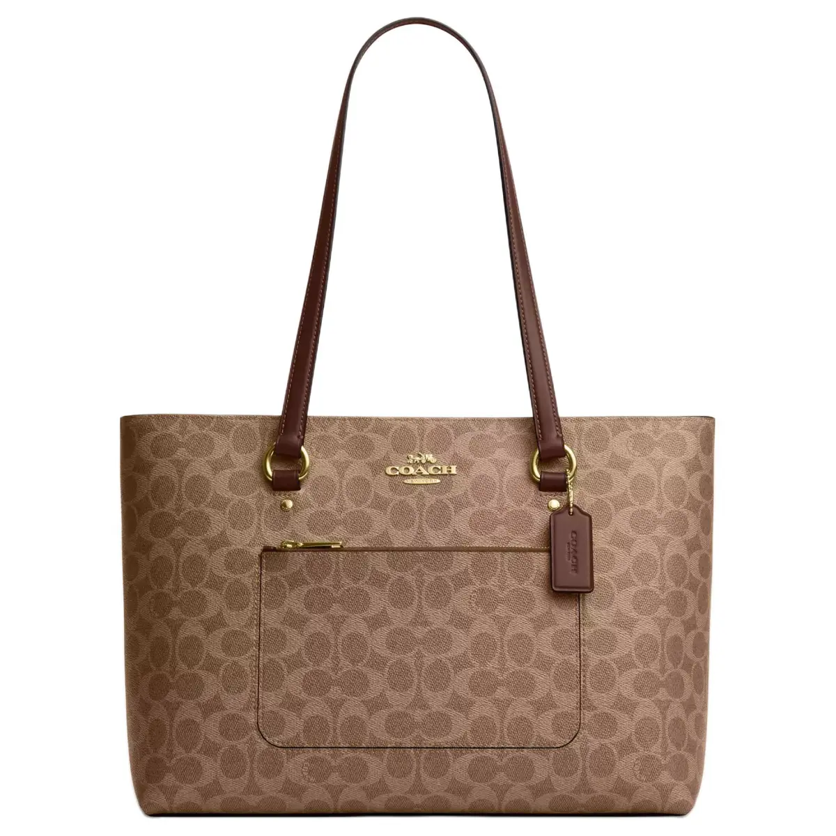 COACH Coated Canvas Tote Bag, Shopping Bag, Shoulder Bag Large Unisex Brown