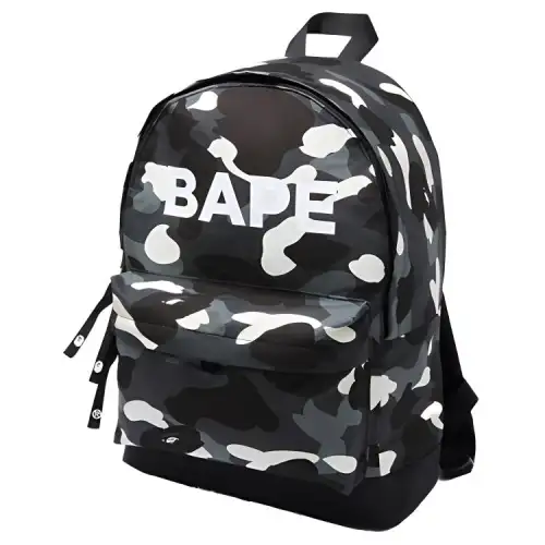 A BATHING APE Nylon Fabric Backpack Regular Unisex Green Camouflage