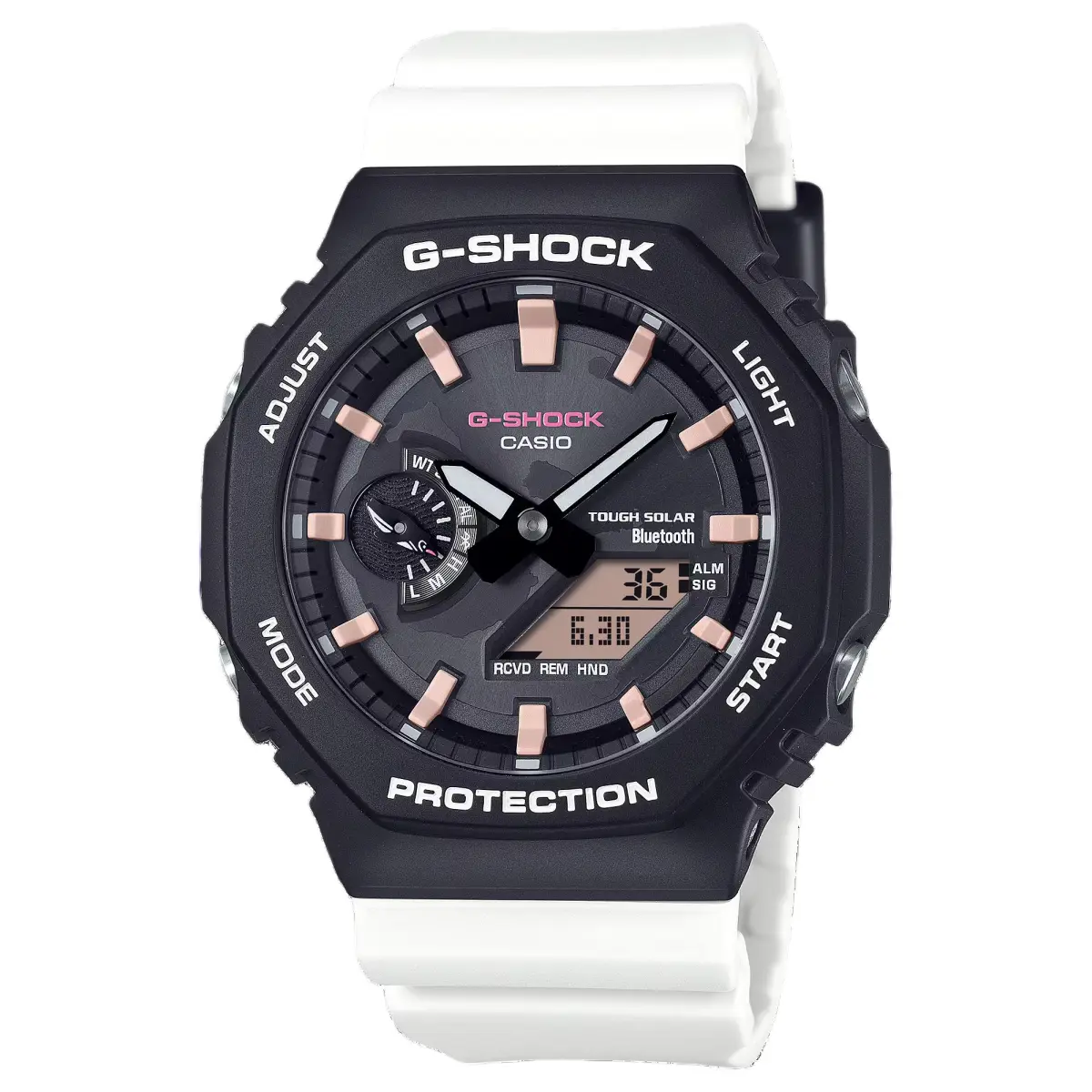 CASIO Analog Digital Display Solar Quartz Movement Resin Strap Watch Unisex Black Dial