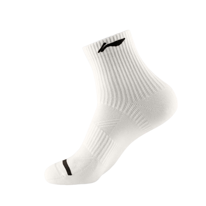 Li Ning Crew Socks Unisex 6 Pack Black White Gray