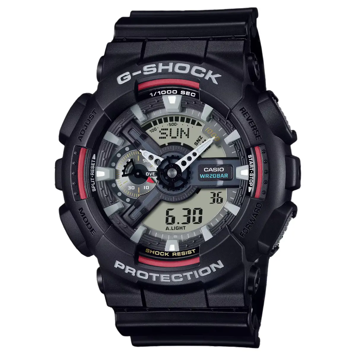 CASIO Analog Digital Display Quartz Movement Resin Strap Watch Unisex Gray Dial