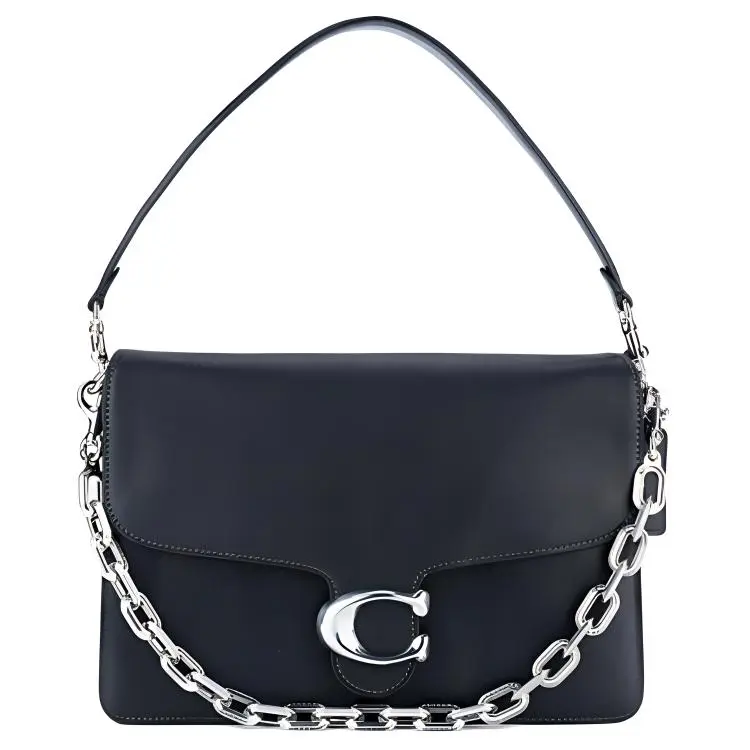 COACH Tabby Cow Leather Shoulder Bag Large Women's Black