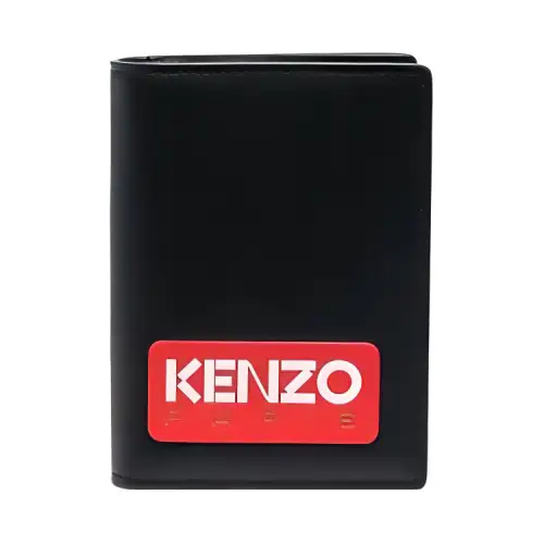 KENZO Cow Leather Wallet Unisex Black