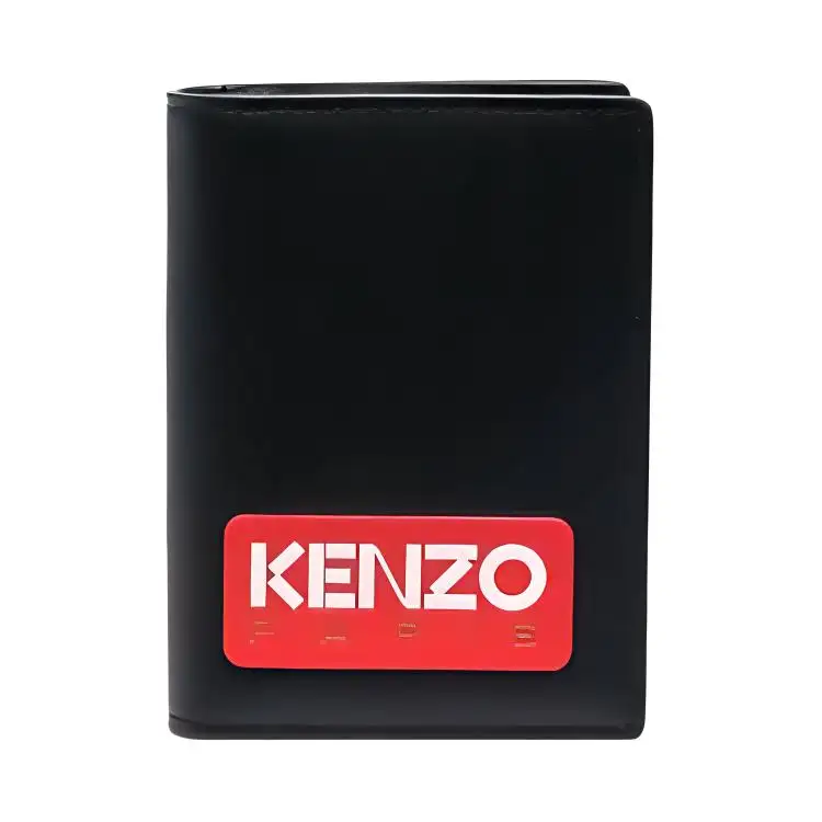 KENZO Cow Leather Wallet Unisex Black
