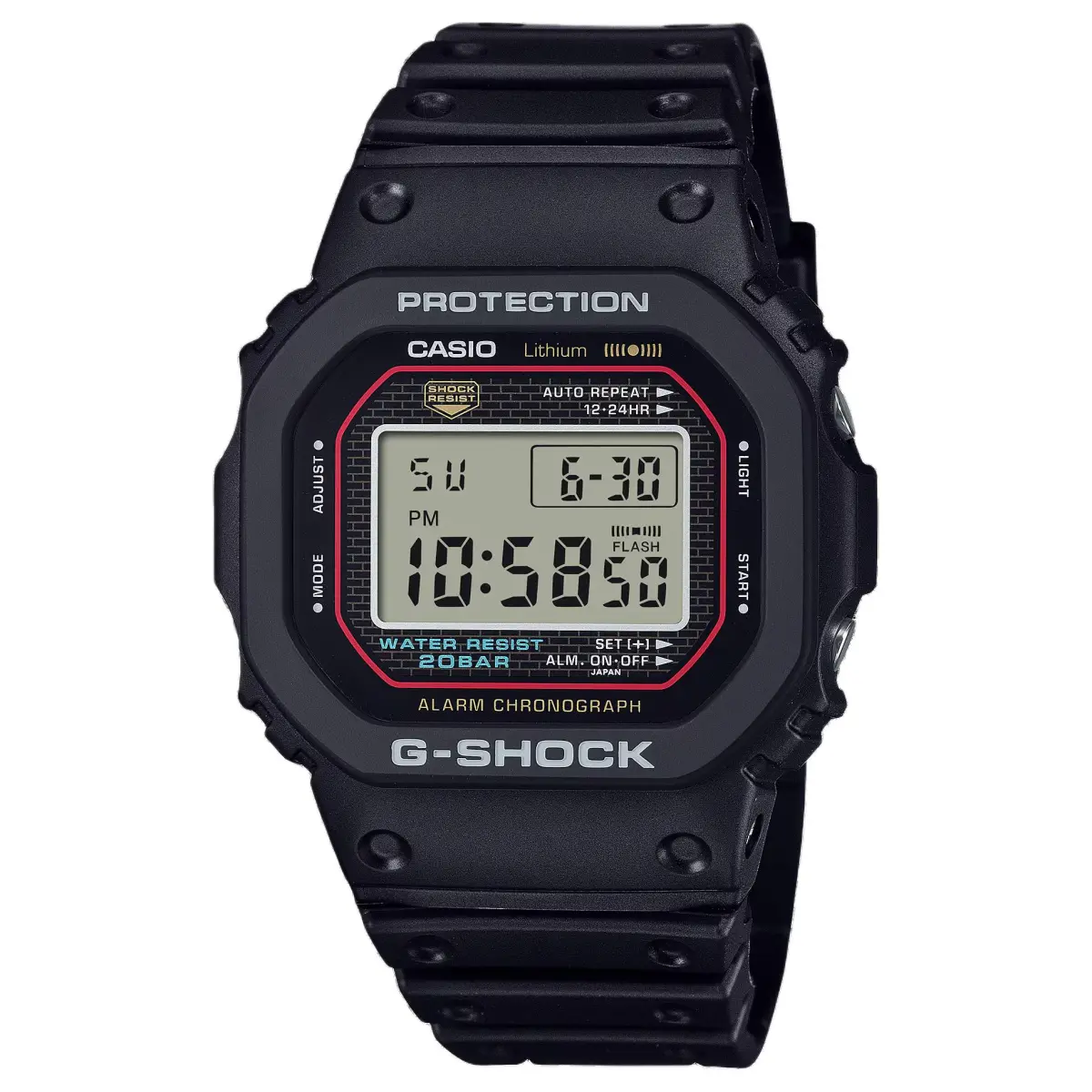 CASIO Digital Square Dial Small Block 200m Waterproof Quartz Movement Resin Strap Watch Unisex