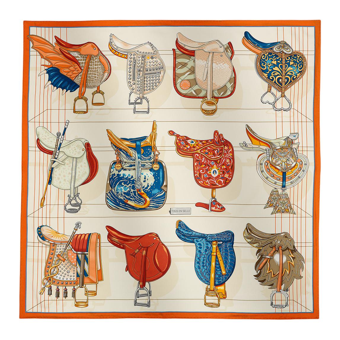 Женский шарф Hermes HERMES (кремовый)