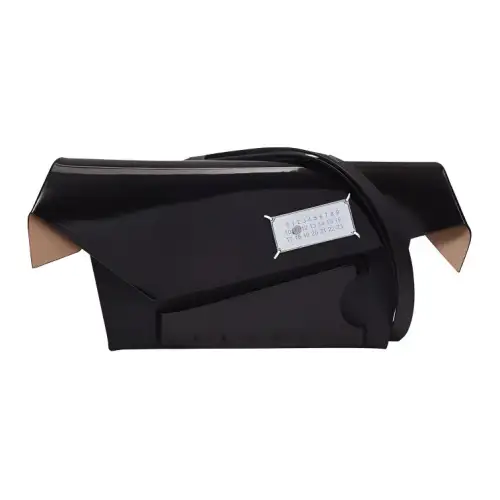 Maison Margiela Shiny Calfskin Handheld Crossbody Bag, Shoulder Bag Women's Black