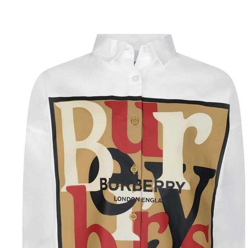 Детская рубашка Burberry Logo (белая) — фото 3