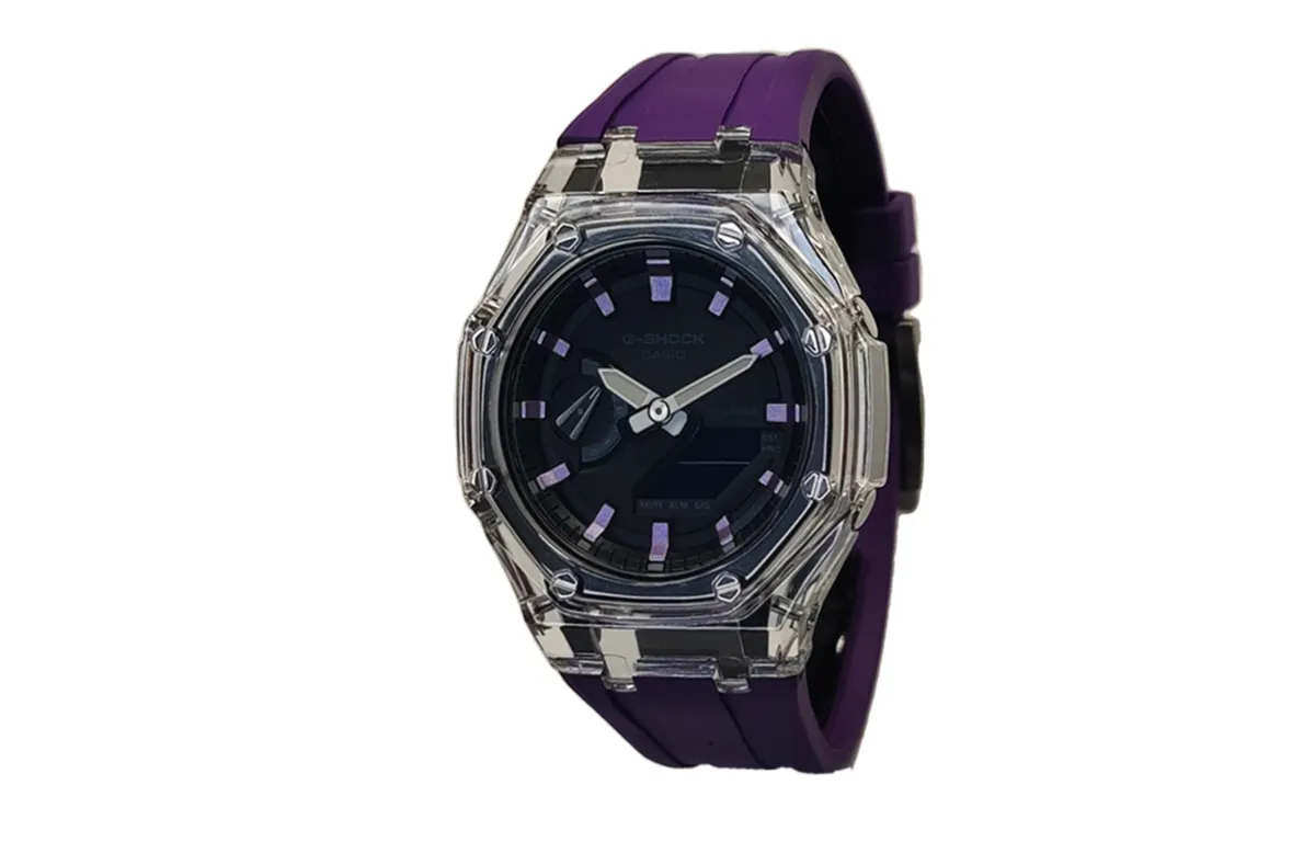 CASIO Custom Collection Quartz Movement Fluoroelastomer Strap Watch Men's Watches Black Dial