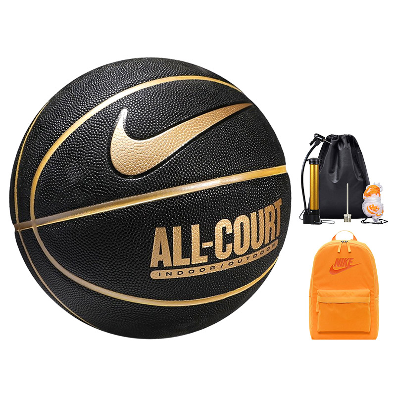 Nike Synthetic Leather Basketball Black Gold Size 7 Ball Training Unisex China Mainland Version