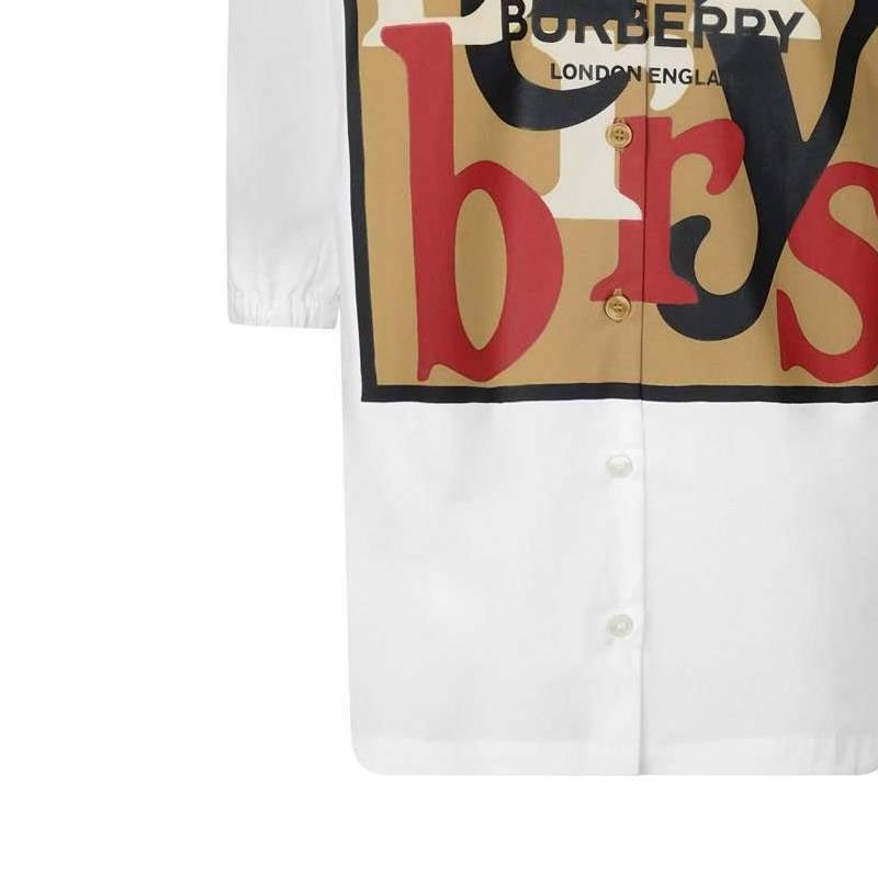Детская рубашка Burberry Logo (белая) — фото 5