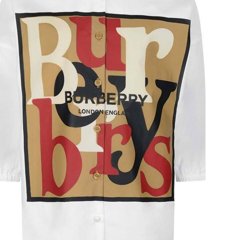 Детская рубашка Burberry Logo (белая) — фото 4