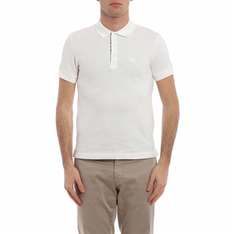 Мужская футболка Burberry Polo (белая) — фото 6
