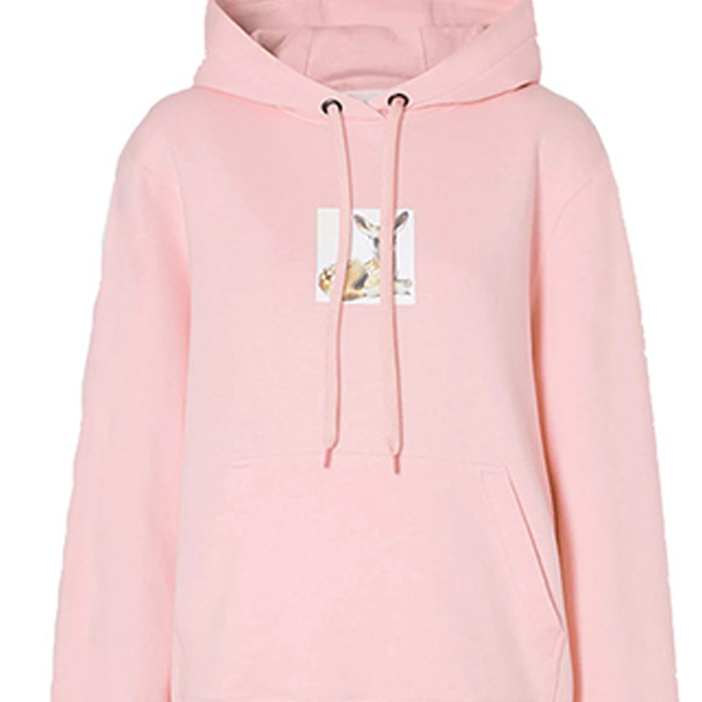 Женское худи Burberry Deer Print Cotton Hoodie (розовое) — фото 5
