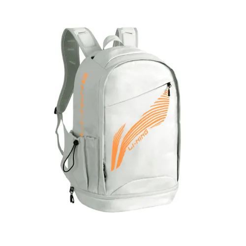 Li Ning Polyester Backpack Regular Unisex White & Orange