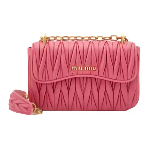MIU MIU Soft Sheepskin Shoulder Bag, Crossbody Bag Small Women's Pink