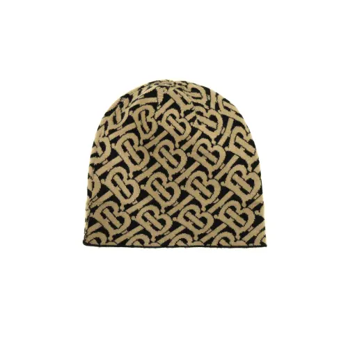 Burberry Letter Pattern Beanies Men's Brown