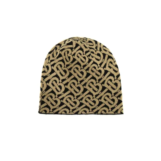 Burberry Letter Pattern Beanies Men's Brown