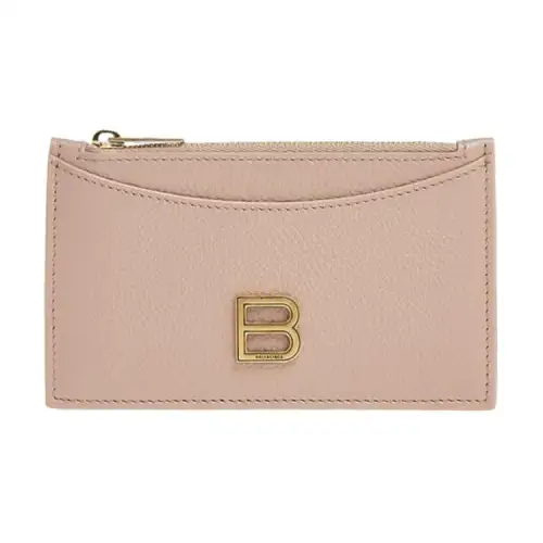 Balenciaga Leather Wallet Women's Beige