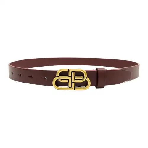 Balenciaga Calfskin Leather Belts Unisex Width 3cm