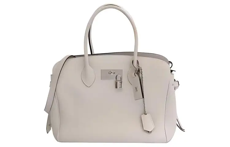 LOUIS VUITTON Leather One Shoulder Handbag Women's White