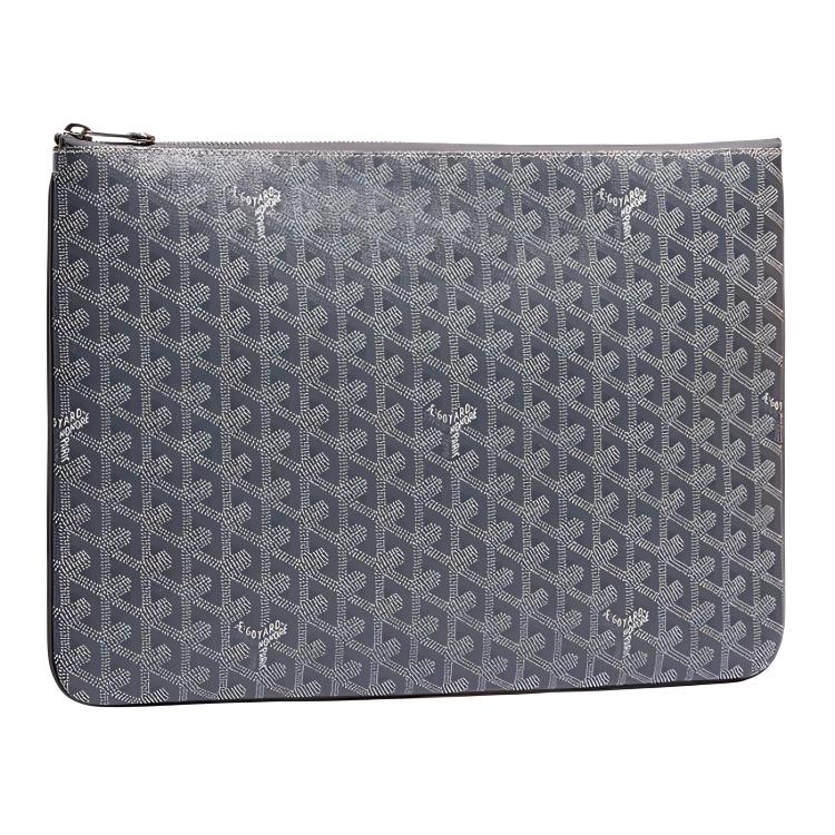 GOYARD SENAT Canvas With Leather Wallet, Toiletry Bag, Clutch Unisex Gray