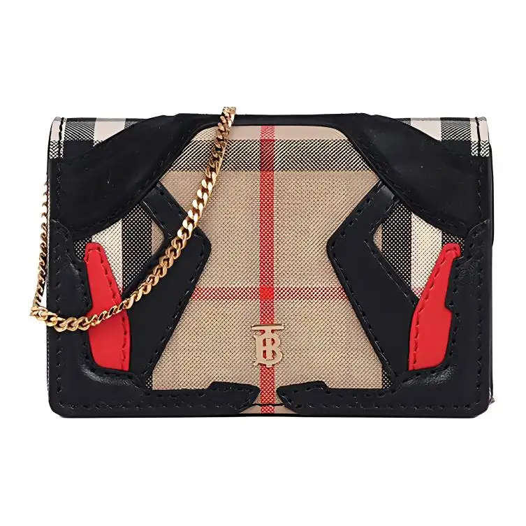 Burberry Fabric With Cow Leather Shoulder Bag Unisex Archive Beige