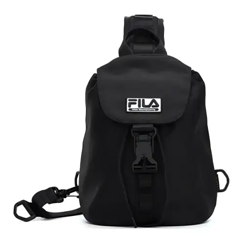 FILA FUSION WM Baishan, Collaboration Trendy Fabric Crossbody One Shoulder Sling Bag Regular Women's Pitch Black