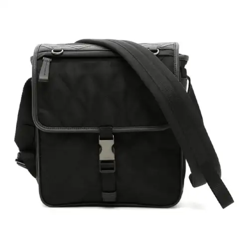 PRADA Nylon Fabric Messenger Bag, Shoulder Bag, Crossbody Bag Men's Black