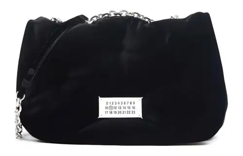Maison Margiela Glam Slam Velvet With Viscose And Cupro Handbag, Shoulder Bag Medium Women's Black