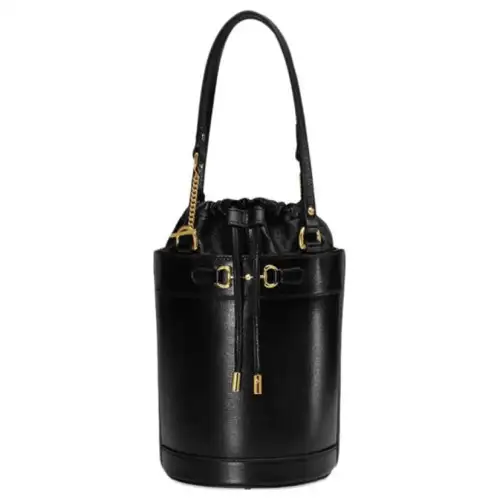 GUCCI Horsebit 1955 Leather Shoulder Bag Medium Women's Black