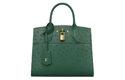 LOUIS VUITTON City Steamer Ostrich Leather Shoulder Bag, Crossbody Bag, Handbag Small Women's Mint Green