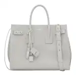SAINT LAURENT SAC DE JOUR Cow Leather Tote Bag, Shopping Bag, Shoulder Bag, Handbag Women's White