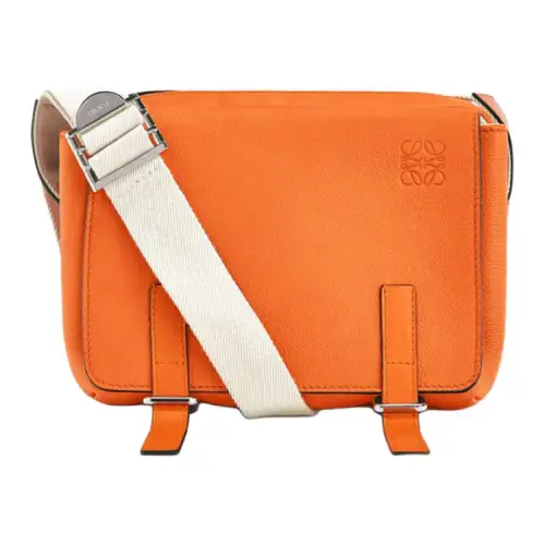 LOEWE Leather Shoulder Bag Unisex Orange