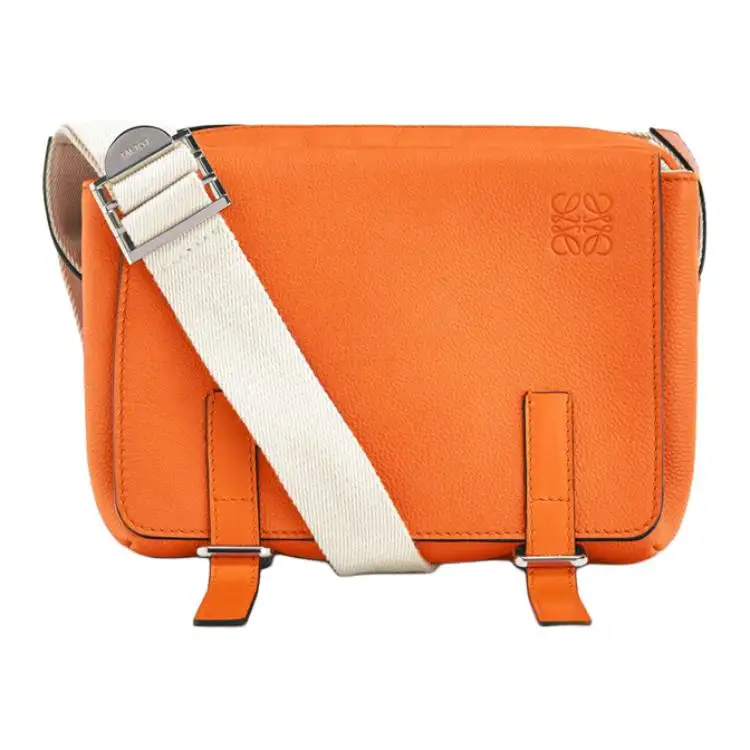 LOEWE Leather Shoulder Bag Unisex Orange