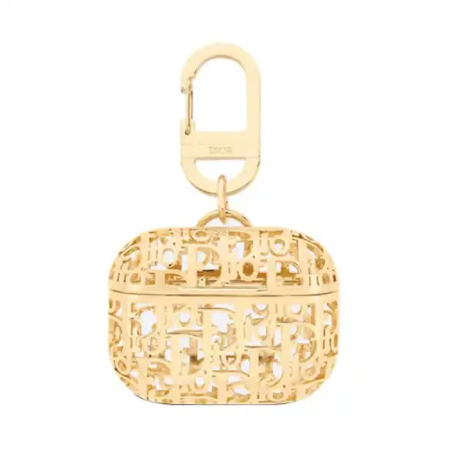DIOR Brass Earphone Case Unisex Gold